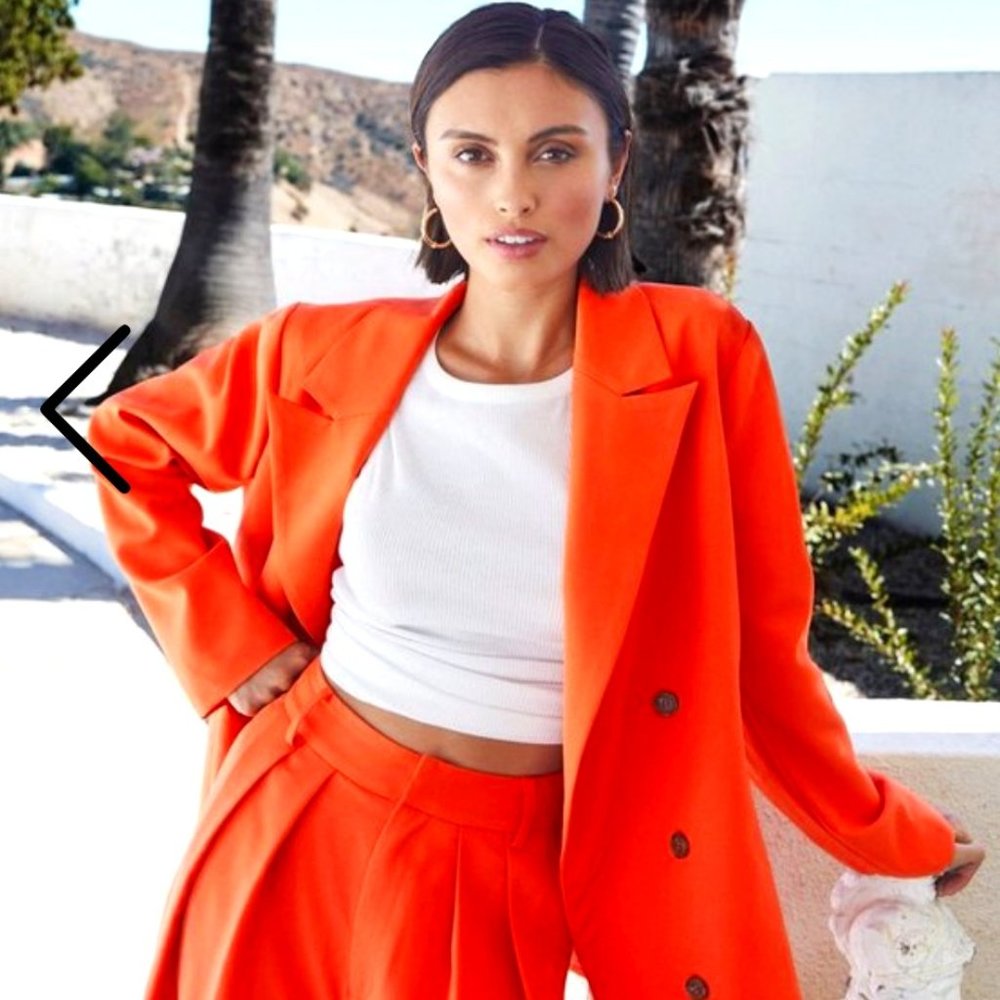 Orange Oversized and Longline Blazer